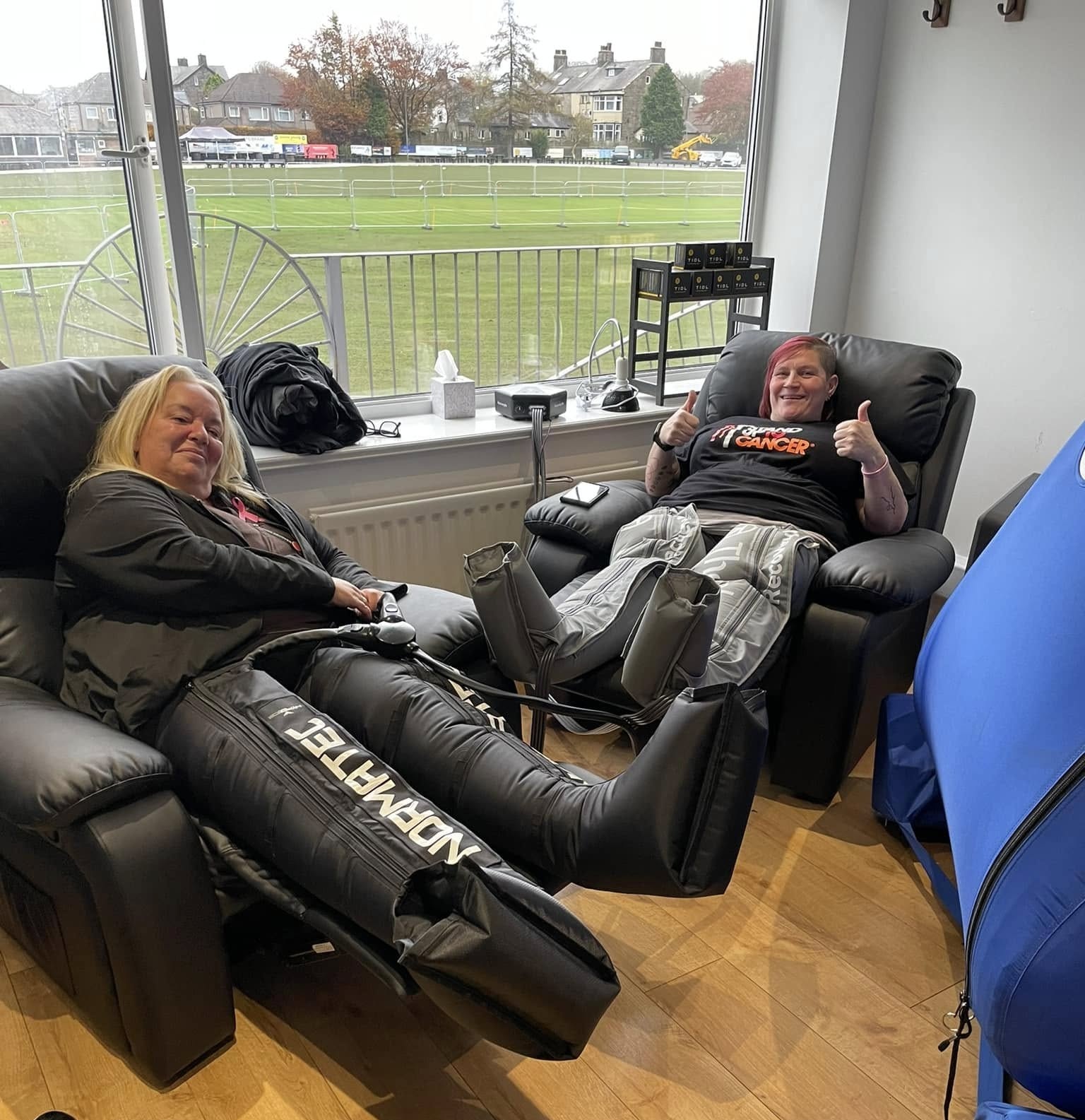 Compression recovery boots in use